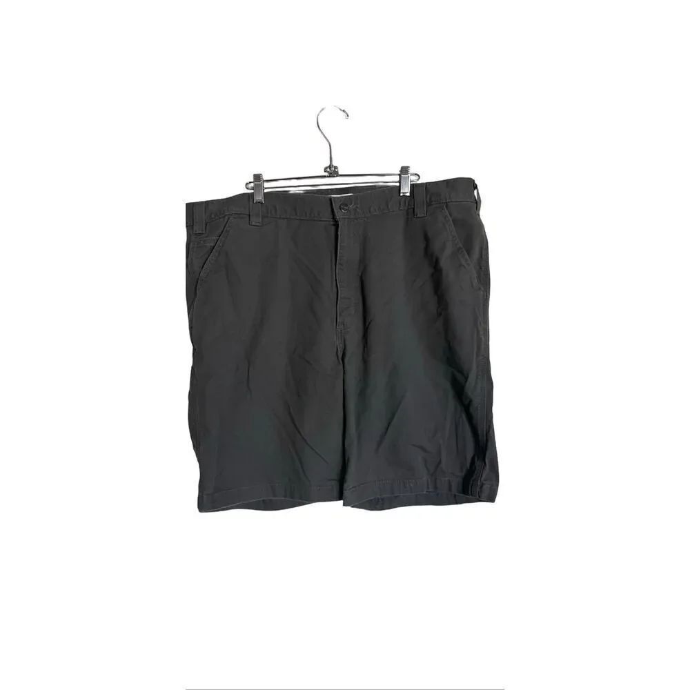 Carhartt Mens Gray Relaxed Fit Flat Front Work Casual Shorts Size 42